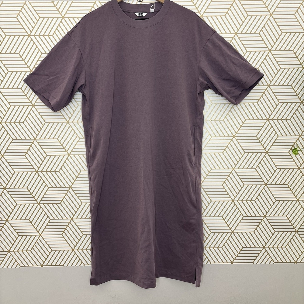 Uniqlo AIRism Cotton Relaxed T Shirt Dress Shirt Sleeve Relaxed Purple Capsule L